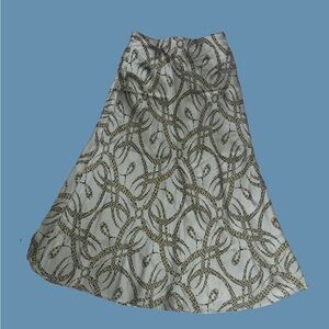 H&M x Richard Allen | Satin Midi Skirt | Size US 4 | Earthy Green Tones | Modest